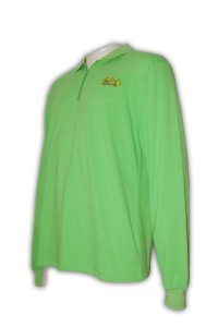 P146polo shirt訂造 polo shirt 批發 半胸拉鏈 polo shirt供應商    青綠色